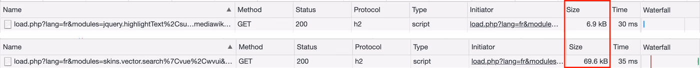 A comparison between the legacy search payload and the new search payload.